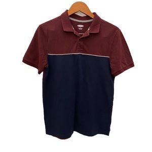 Old navy - polo - small - burgundy/navy blue